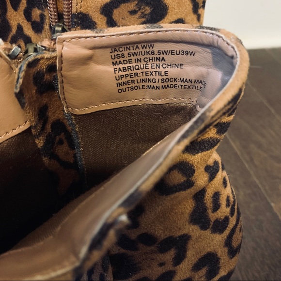 Just Fab Chunky Heel Cheetah Ankle Boots - Picture 5 of 7